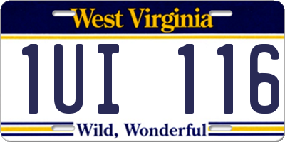 WV license plate 1UI116