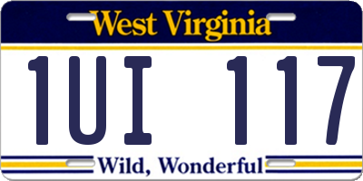 WV license plate 1UI117