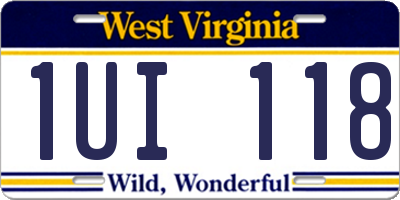 WV license plate 1UI118