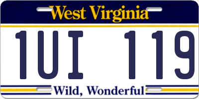 WV license plate 1UI119
