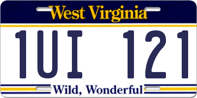 WV license plate 1UI121