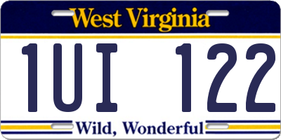 WV license plate 1UI122