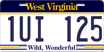 WV license plate 1UI125