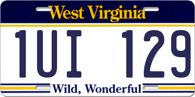 WV license plate 1UI129