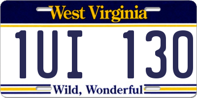 WV license plate 1UI130