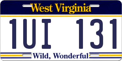 WV license plate 1UI131