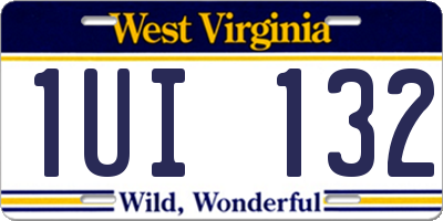 WV license plate 1UI132