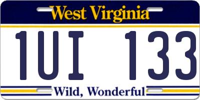 WV license plate 1UI133