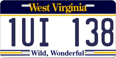 WV license plate 1UI138
