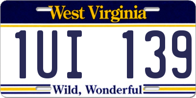 WV license plate 1UI139