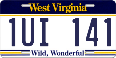 WV license plate 1UI141