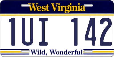 WV license plate 1UI142