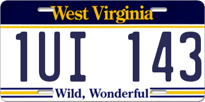 WV license plate 1UI143