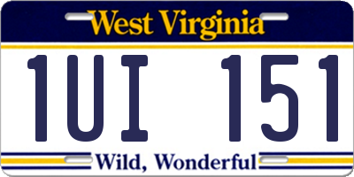 WV license plate 1UI151
