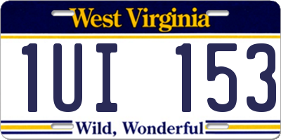 WV license plate 1UI153
