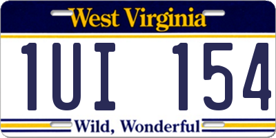 WV license plate 1UI154