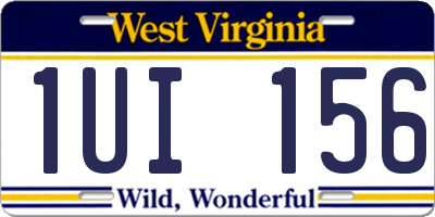 WV license plate 1UI156
