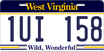 WV license plate 1UI158
