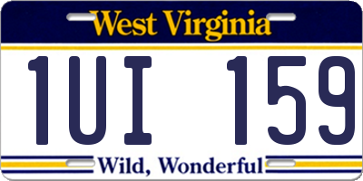 WV license plate 1UI159