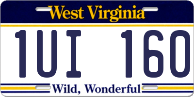 WV license plate 1UI160