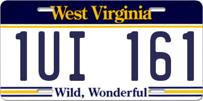 WV license plate 1UI161