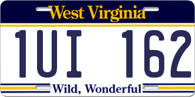 WV license plate 1UI162