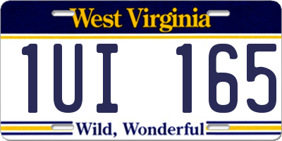 WV license plate 1UI165