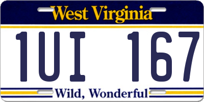 WV license plate 1UI167