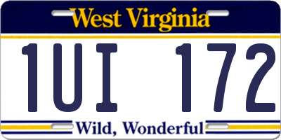 WV license plate 1UI172