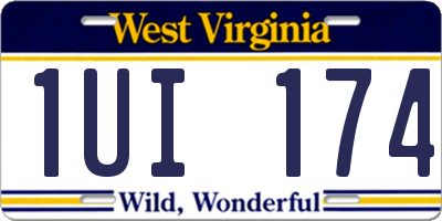 WV license plate 1UI174