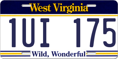 WV license plate 1UI175