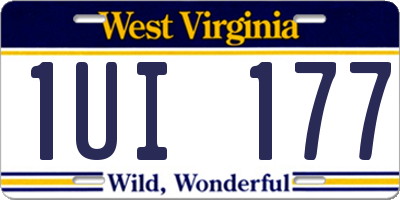 WV license plate 1UI177