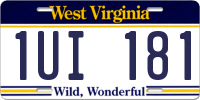 WV license plate 1UI181