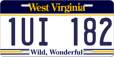 WV license plate 1UI182