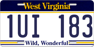 WV license plate 1UI183