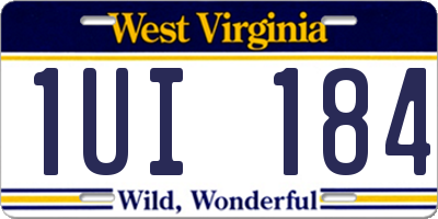 WV license plate 1UI184