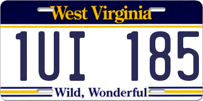 WV license plate 1UI185