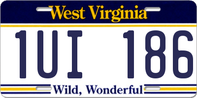 WV license plate 1UI186