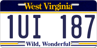 WV license plate 1UI187