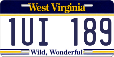 WV license plate 1UI189