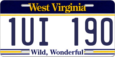 WV license plate 1UI190