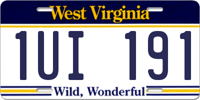 WV license plate 1UI191