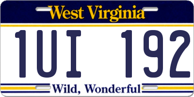 WV license plate 1UI192