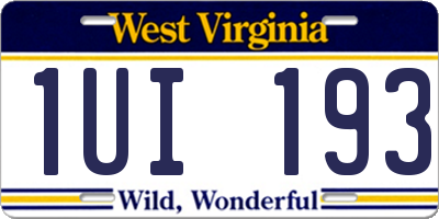 WV license plate 1UI193