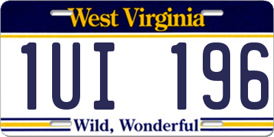 WV license plate 1UI196
