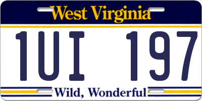 WV license plate 1UI197