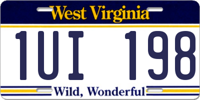 WV license plate 1UI198