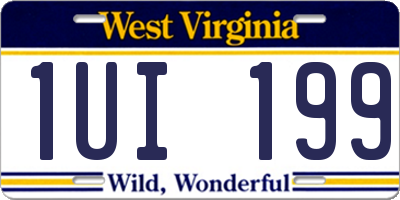 WV license plate 1UI199