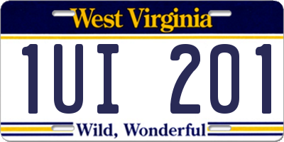 WV license plate 1UI201