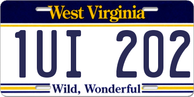 WV license plate 1UI202